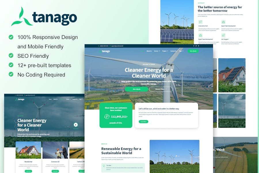Tanago - Green Renewable Energy Elementor Template Kit 1 Tanago - Green Renewable Energy Elementor Template Kit