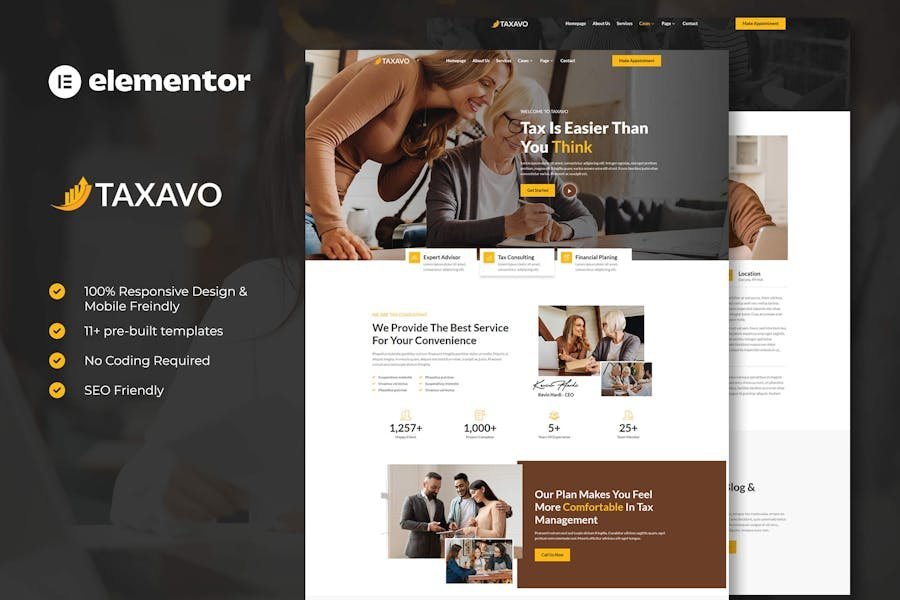 Taxavo - Tax Advisor & Financial Consulting Elementor Template Kit 1 Taxavo - Tax Advisor & Financial Consulting Elementor Template Kit