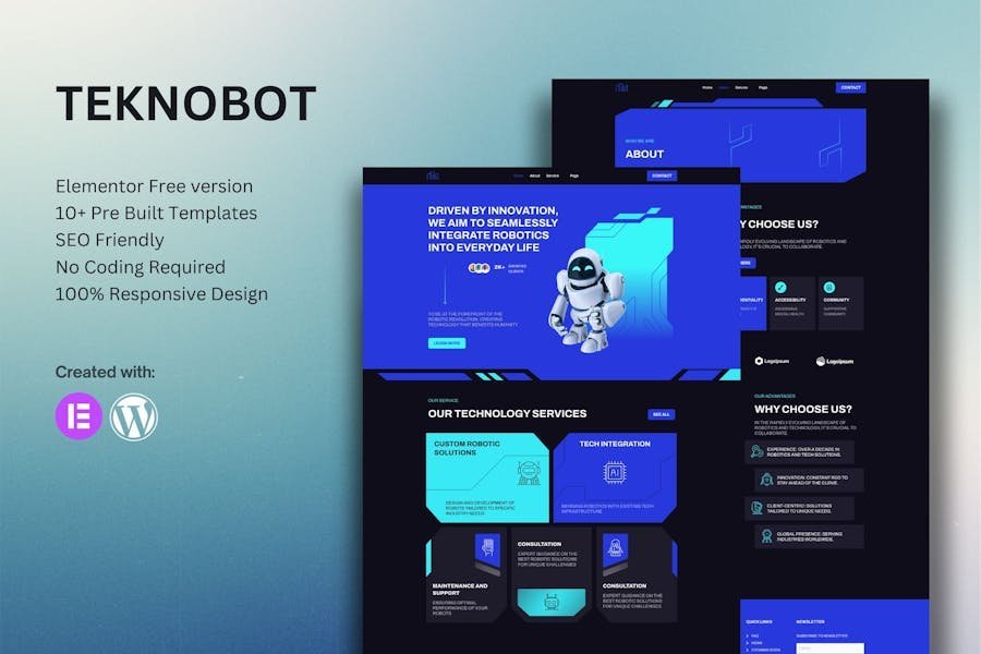 Teknobot - AI & Robotics Elementor Template Kit 1 Teknobot - AI & Robotics Elementor Template Kit