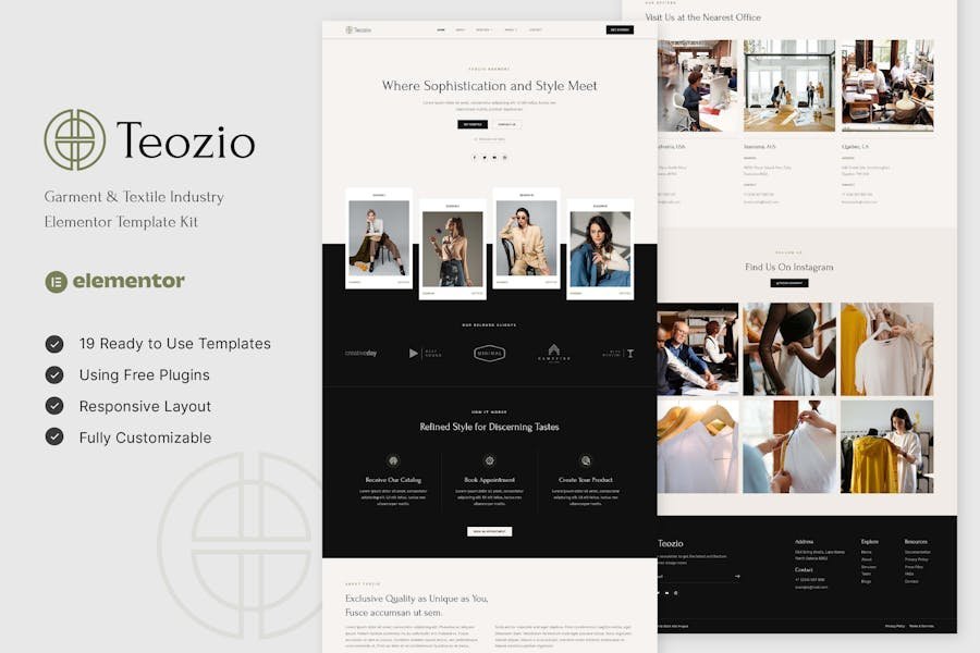 Teozio - Garment & Textile Industry Elementor Template Kit 1 Teozio - Garment & Textile Industry Elementor Template Kit