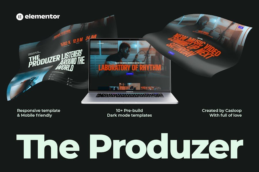 The Produzer - Music & Band Elementor Template Kit 1 The Produzer - Music & Band Elementor Template Kit