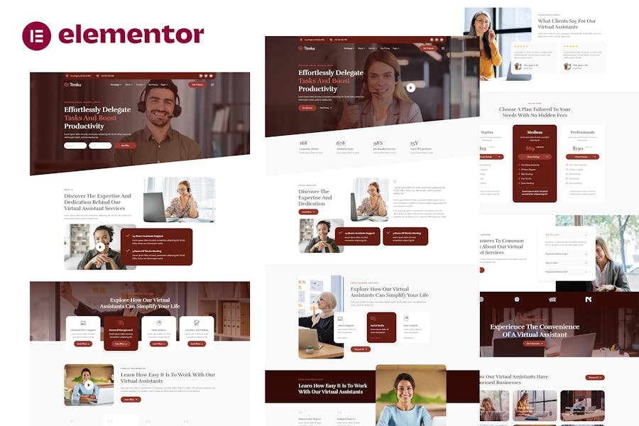 Timku - Virtual Assistant Business Elementor Template Kit 1 Timku - Virtual Assistant Business Elementor Template Kit