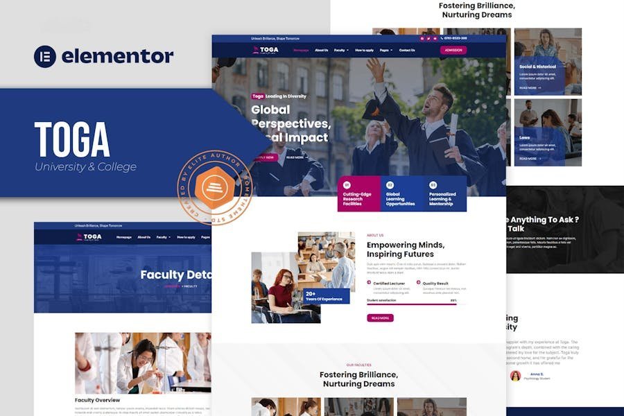 Toga - University & College Elementor Pro Template Kit 1 Toga - University & College Elementor Pro Template Kit