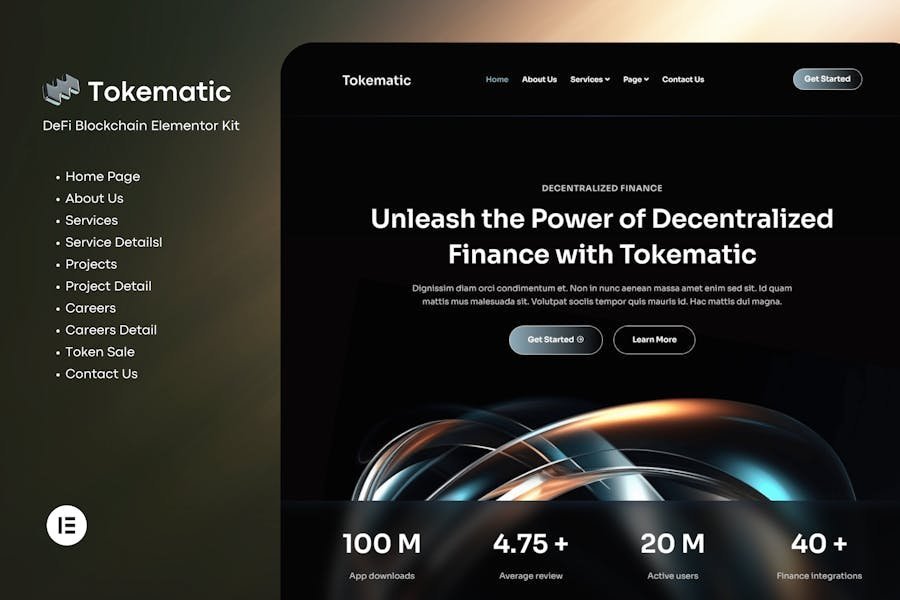 Tokematic - Crypto Defi Launch Elementor Template Kit 1 Tokematic - Crypto Defi Launch Elementor Template Kit