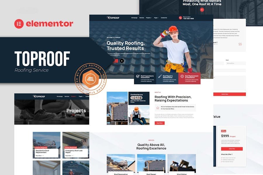 Toproof - Roofing Service Elementor Template Kit 1 Toproof - Roofing Service Elementor Template Kit
