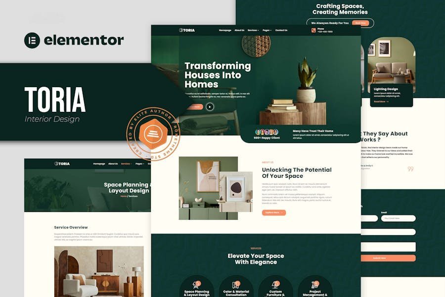 Toria - Interior Design Elementor Template Kit 1 Toria - Interior Design Elementor Template Kit