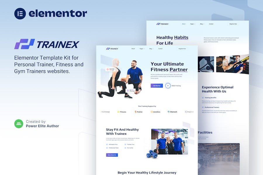 Trainex – Personal Trainer & Fitness Elementor Template Kit 1 Trainex – Personal Trainer & Fitness Elementor Template Kit