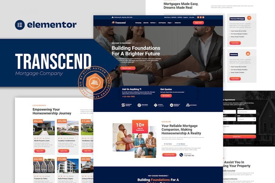 Transcend - Mortgage Lending Elementor Template Kit 1 Transcend - Mortgage Lending Elementor Template Kit
