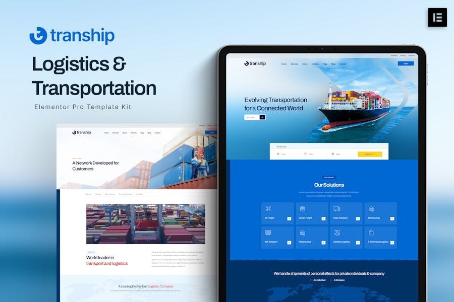 Tranship - Logistics & Transportation Services Elementor Template Kit 1 Tranship - Logistics & Transportation Services Elementor Template Kit