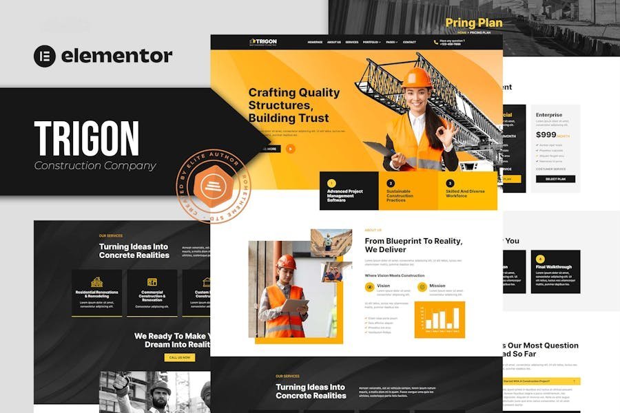 Trigon - Construction Elementor Template Kit 1 Trigon - Construction Elementor Template Kit