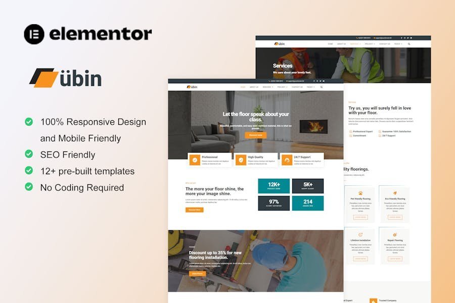 Ubin - Flooring Service Elementor Template Kit 1 Ubin - Flooring Service Elementor Template Kit