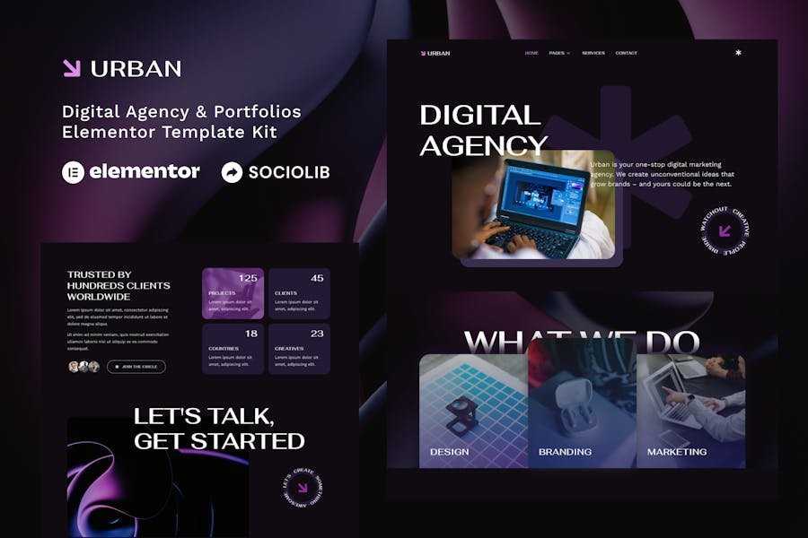 Urban - Dark Digital Agency & Portfolios Elementor Template Kit 1 Urban - Dark Digital Agency & Portfolios Elementor Template Kit