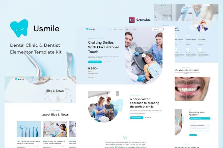 Usmile - Dental Clinic & Dentist Elementor Template Kit 1 Usmile - Dental Clinic & Dentist Elementor Template Kit