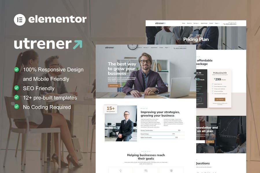 Utrener - Business Coach Elementor Pro Template Kit 1 Utrener - Business Coach Elementor Pro Template Kit