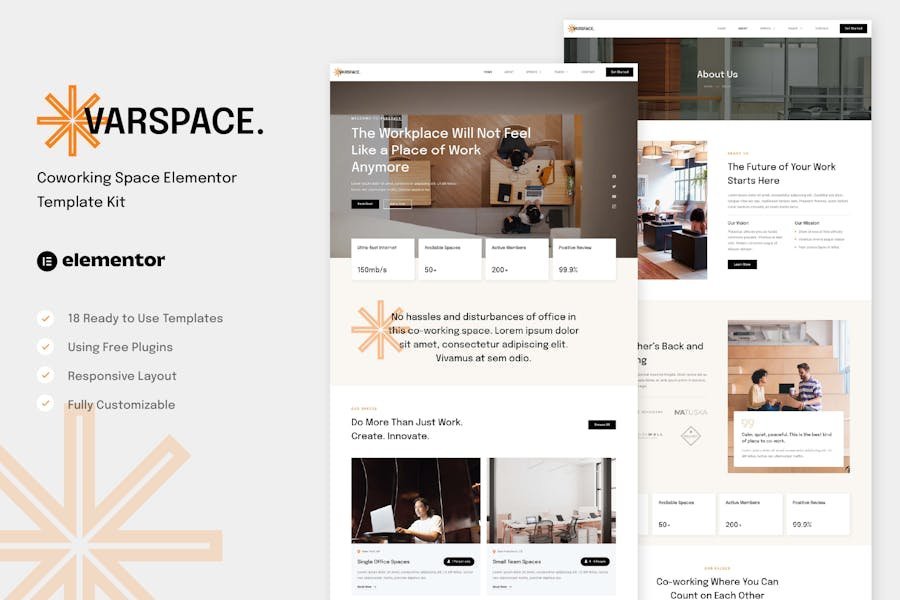Varspace - Coworking Space Elementor Template Kit 1 Varspace - Coworking Space Elementor Template Kit
