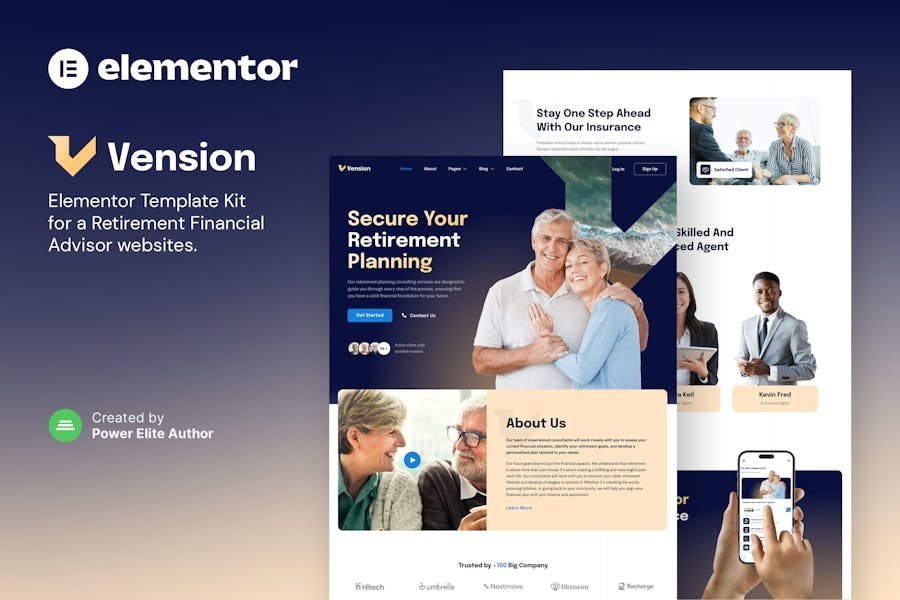 Vension – Retirement Planning Consulting Elementor Template Kit 1 Vension – Retirement Planning Consulting Elementor Template Kit