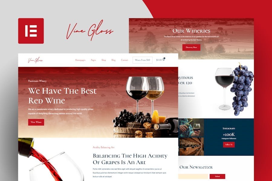 Vine Gloss - Wine Shop & Vineyard Elementor Template Kit 1 Vine Gloss - Wine Shop & Vineyard Elementor Template Kit