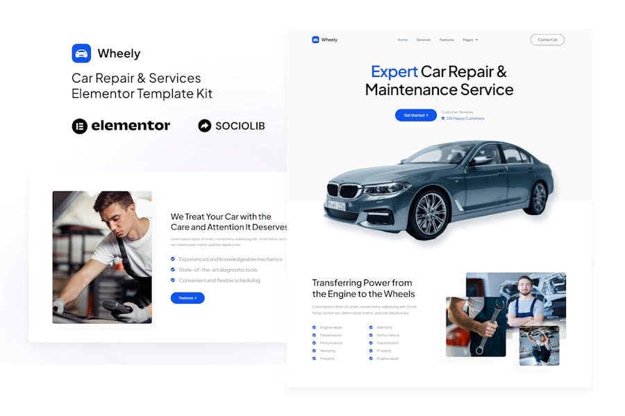 Wheely - Car Repair & Auto Services Elementor Template Kit 1 Wheely - Car Repair & Auto Services Elementor Template Kit