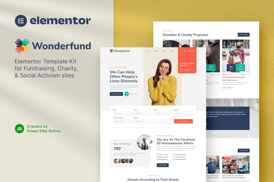Wonderfund – Fundraising & Charity Elementor Template Kit 1 Wonderfund – Fundraising & Charity Elementor Template Kit