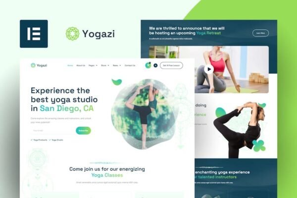 Yogazi - Yoga Studio Elementor Pro Template Kit