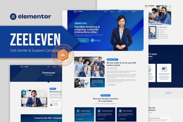 Zeeleven - Call Center & Support Company Elementor Template Kit