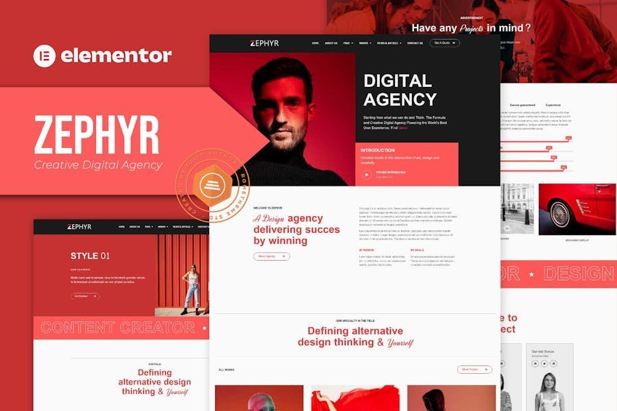 Zephyr - Creative Digital Agency Elementor Template Kit 1 Zephyr - Creative Digital Agency Elementor Template Kit