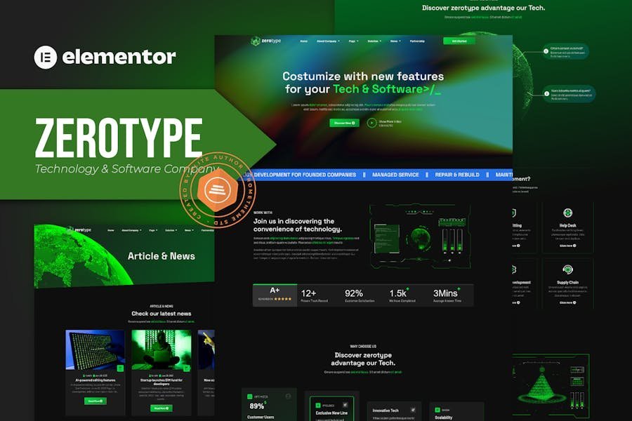 Zerotype - Technology & Software Company Elementor Template Kit 1 Zerotype - Technology & Software Company Elementor Template Kit