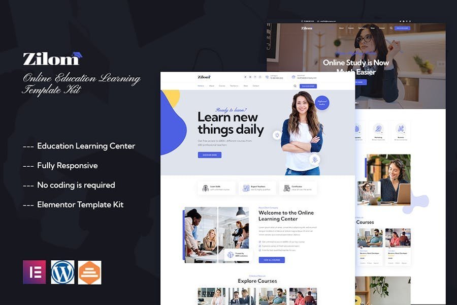 Zilom - Online Education Learning Elementor Template Kit 1 Zilom - Online Education Learning Elementor Template Kit