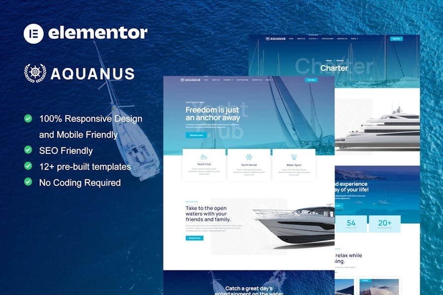 Aquanus - Yacht Club & Boat Rental Elementor Template Kit 1 Aquanus - Yacht Club & Boat Rental Elementor Template Kit