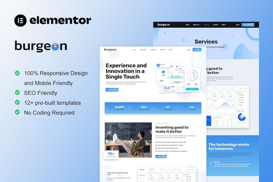 Burgeon - Tech Startup Business Elementor Template Kit 1 Burgeon - Tech Startup Business Elementor Template Kit