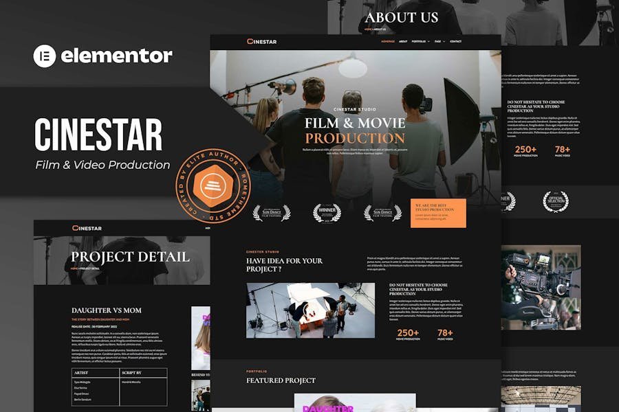 Cinestar - Film & Video Production Elementor Template Kit 1 Cinestar - Film & Video Production Elementor Template Kit