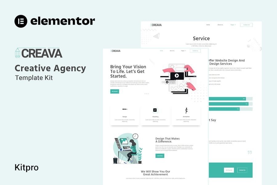 Creava - Creative Agency Elementor Template Kit 1 Creava - Creative Agency Elementor Template Kit