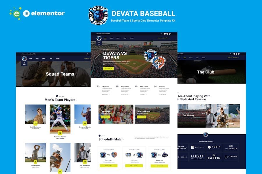 Devata - Baseball Team & Sports Club Elementor Template Kit 1 Devata - Baseball Team & Sports Club Elementor Template Kit