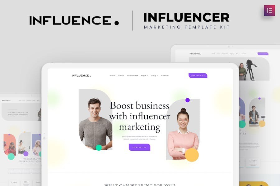 Influence - Influencer Marketing Agency Elementor Template Kit 1 Influence - Influencer Marketing Agency Elementor Template Kit