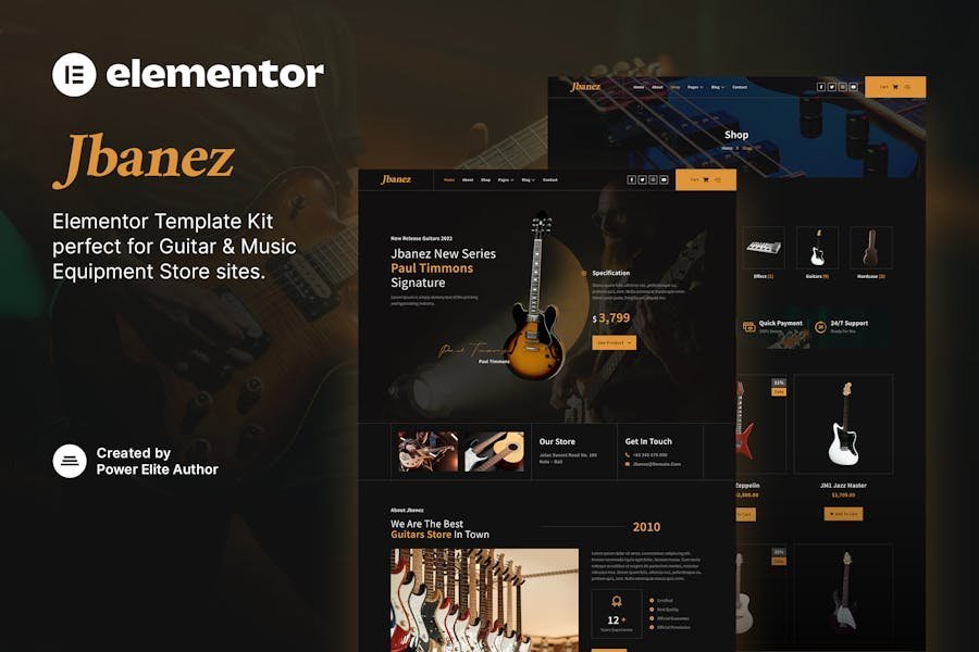 Jbanez – Guitar & Music Equipment Store Elementor Template Kit 1 Jbanez – Guitar & Music Equipment Store Elementor Template Kit