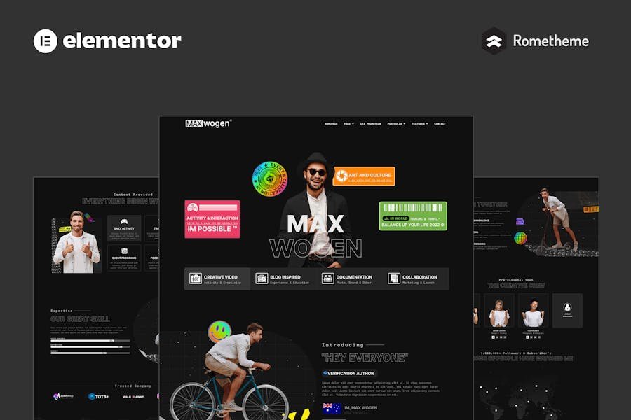 MAX - Content Creator Elementor Pro Full Site Template Kit 1 MAX - Content Creator Elementor Pro Full Site Template Kit