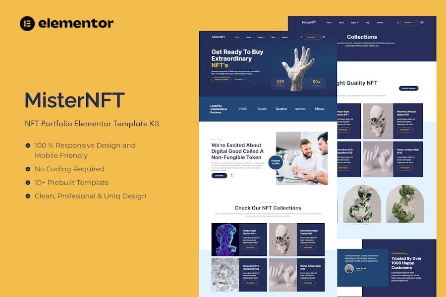 MisterNFT - NFT Portfolio Elementor Template Kit 1 MisterNFT - NFT Portfolio Elementor Template Kit