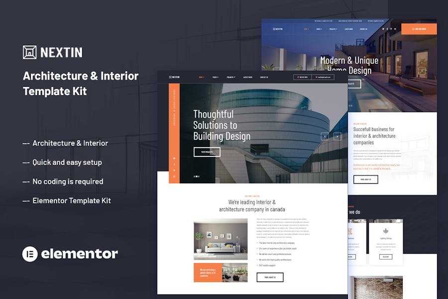 Nextin - Architecture & Interior Elementor Template Kit 1 Nextin - Architecture & Interior Elementor Template Kit