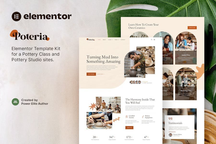 Poteria – Pottery Class & Studio Elementor Template Kit 1 Poteria – Pottery Class & Studio Elementor Template Kit