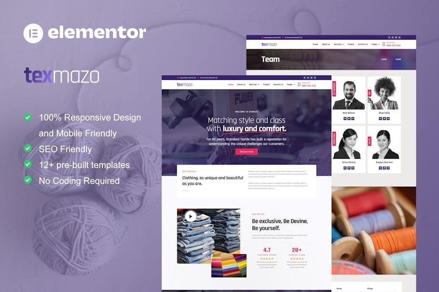 Texmazo - Textile & Garment Industry Elementor Template Kit 1 Texmazo - Textile & Garment Industry Elementor Template Kit