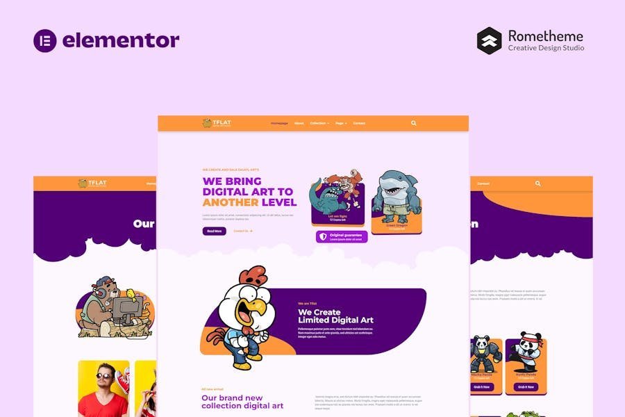 Tflat NFT Portfolio Elementor Pro Full Site Template Kit 1 Tflat NFT Portfolio Elementor Pro Full Site Template Kit