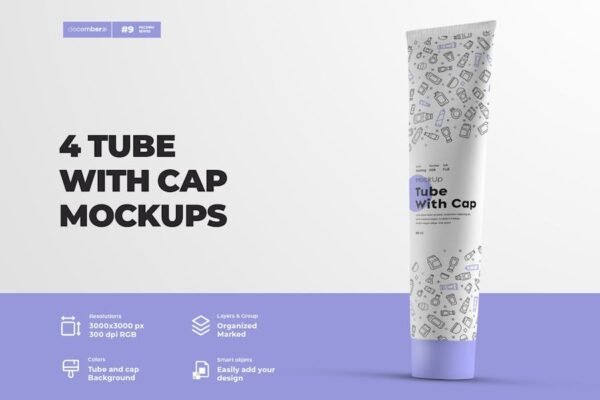 5 Mockups High Cosmetic Tubes