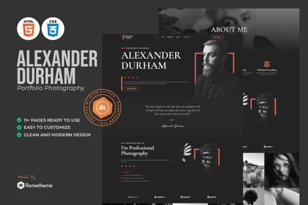 Alexander Durham - Portfolio Photography HTML