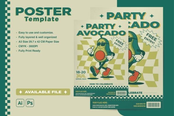 Avocado Party Poster