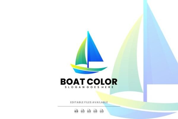 Boat Gradient Colorful Logo