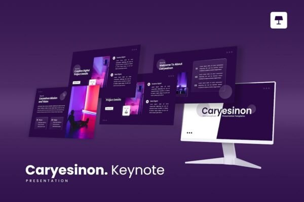 Caryesinon – Glassmorphism Keynote Template