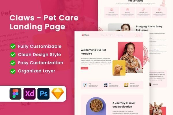 Claws - Pet Care Landing Page