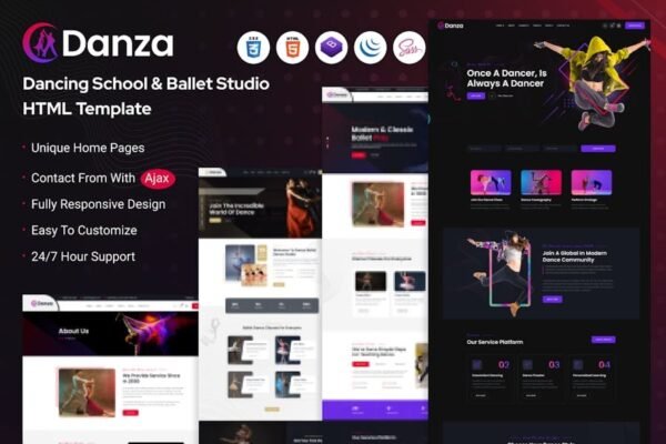 Danza - Dancing School and Ballet Studio HTML Temp