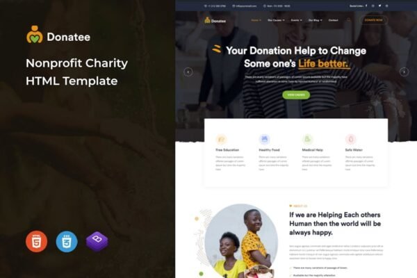 Donatee – Nonprofit Charity HTML Template