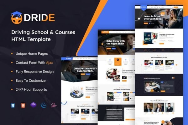 Dride - Driving School & Courses HTML Template